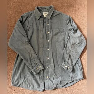 L.L. Bean Women’s Casual Blueish Grey Button Down Shirt 100% Cotton